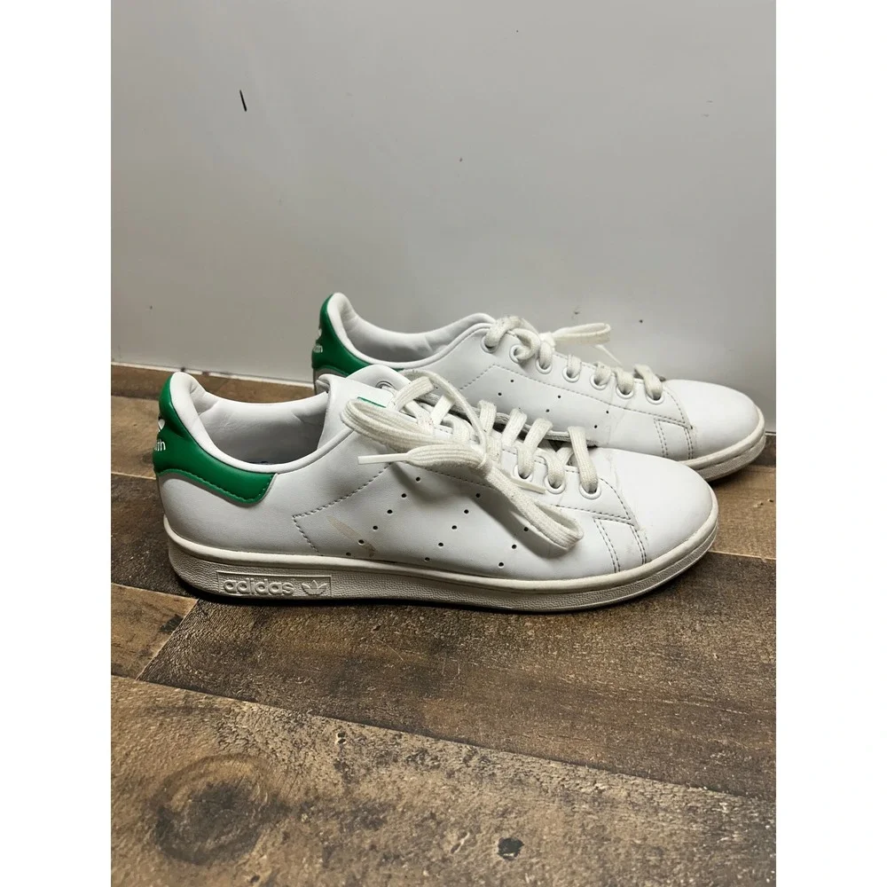Adidas Stan Smith Sneakers White Green Leather Lace Up Men's Size 7 Shoes‎